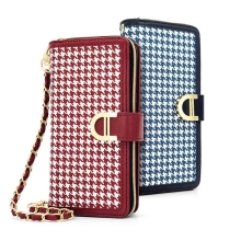 모건 하운드 체크 지퍼 다이어리