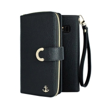 앵커 가죽 지퍼 다이어리