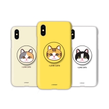 [TryCozy] 고양이얼굴 3D곡면하드케이스+원형 스마트톡