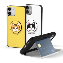 [TryCozy] 고양이얼굴 카드도어범퍼케이스+원형 스마트톡