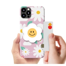 [TryCozy] 스마일플라워 패턴 에폭시톡 카드 3D곡면하드케이스