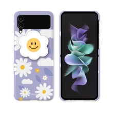 [TryCozy] 스마일플라워 패턴 에폭시톡 갤럭시Z플립시리즈 3D곡면하드