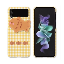 [TryCozy] 겨울간식 체크패턴 에폭시톡 갤럭시Z플립시리즈 3D곡면하드