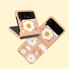 [TryCozy] 스마일플라워 패턴 갤럭시Z플립시리즈 3D곡면하드