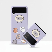 [TryCozy] 야옹이 패턴 갤럭시Z플립시리즈 3D곡면하드