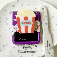 [TryCozy] 팝콘냠냠 에폭시톡 갤럭시Z플립시리즈 3D곡면하드