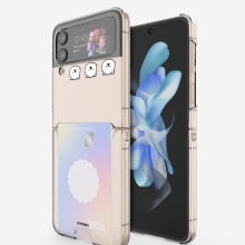 [TryCozy] 냥이멍뭉 페이스 갤럭시Z플립시리즈 클리어 카드 하드케이스