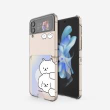 [TryCozy] 냥이멍뭉 갤럭시Z플립시리즈 클리어 카드 하드케이스