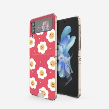 [TryCozy] 스마일플라워 갤럭시Z플립시리즈 클리어 카드 하드케이스