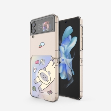 [TryCozy] 야옹이 산책 갤럭시Z플립시리즈 클리어 카드 하드케이스