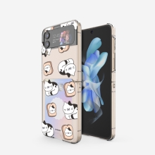 [TryCozy] 야옹이 식빵 갤럭시Z플립시리즈 클리어 카드 하드케이스