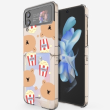 [TryCozy] 팝콘패턴 갤럭시Z플립시리즈 클리어 카드 하드케이스