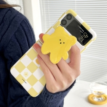 [TryCozy] 스윗베어패턴 에폭시톡 갤럭시Z플립시리즈 3D곡면하드