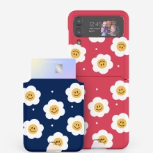 [TryCozy] 스마일플라워 갤럭시Z플립시리즈 카드 3D곡면하드케이스