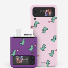 [TryCozy] 공룡컬러패턴 갤럭시Z플립시리즈 카드 3D곡면하드케이스
