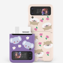 [TryCozy] 동물꽃 패턴 갤럭시Z플립시리즈 카드 3D곡면하드케이스