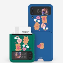 [TryCozy] 러브베어패턴 갤럭시Z플립시리즈 카드 3D곡면하드케이스