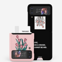 [TryCozy] 러블리튤립 갤럭시Z플립시리즈 카드 3D곡면하드케이스