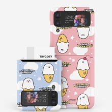 [TryCozy] 유령 아이스크림 갤럭시Z플립시리즈 카드 3D곡면하드케이스