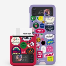 [TryCozy] 컬러팝패치 갤럭시Z플립시리즈 카드 3D곡면하드케이스