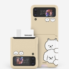 [TryCozy] 냥이멍뭉 갤럭시Z플립시리즈 카드 3D곡면하드케이스