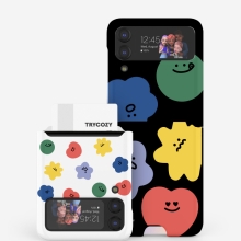 [TryCozy] 와글와글 패턴 갤럭시Z플립시리즈 카드 3D곡면하드케이스