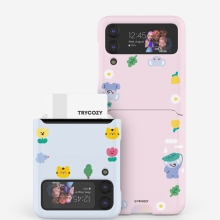 [TryCozy] 동물꽃 프레임 갤럭시Z플립시리즈 카드 3D곡면하드케이스