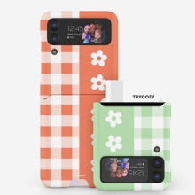 [TryCozy] 플라워하프 갤럭시Z플립시리즈 카드 3D곡면하드케이스