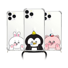 [TryCozy] 볼때기캐릭터 폰스트랩 방탄 젤하드케이스