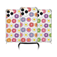 [TryCozy] 플라워페이스 패턴 폰스트랩 방탄 젤하드케이스