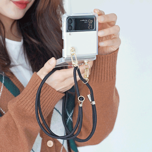 [TryCozy] 폰스트랩 방탄 갤럭시Z플립/Z플립3/Z플립4 투명범퍼케이스