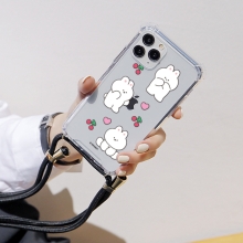 [TryCozy] 바니 푸드 폰스트랩 방탄 젤하드케이스