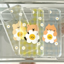 [TryCozy] 동물 데이지 체크 클리어 에어쿠션 젤하드케이스