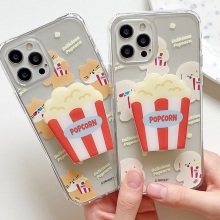 [TryCozy] 팝콘냠냠 에폭시톡 클리어 에어쿠션 젤하드케이스