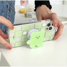 [TryCozy] 스윗베어패턴 에폭시톡 클리어 에어쿠션 젤하드케이스