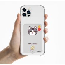 [TryCozy] 고양이얼굴 클리어 에어쿠션 카드젤리케이스