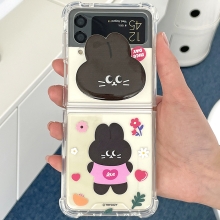 [TryCozy] 블랙래빗 에폭시톡 갤럭시Z플립시리즈 투명범퍼케이스