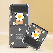 [TryCozy] 동물 데이지 갤럭시Z플립시리즈 투명범퍼케이스