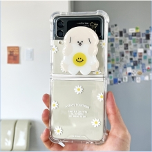 [TryCozy] 동물 데이지 에폭시톡 갤럭시Z플립시리즈 투명범퍼케이스