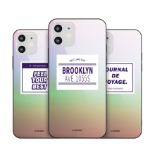 [TryCozy] 타이포라벨 홀로그램 미러범퍼케이스