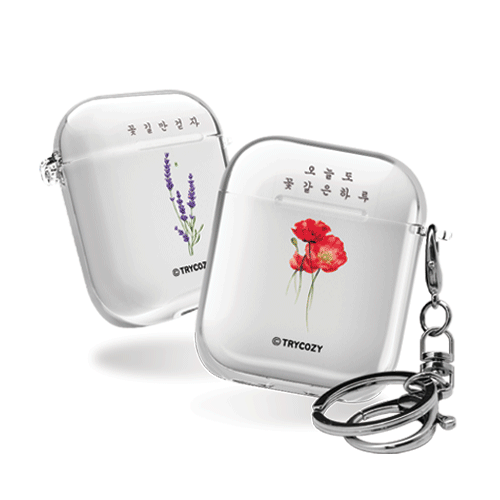 디자인 에어팟1,2세대 클리어케이스 꽃길