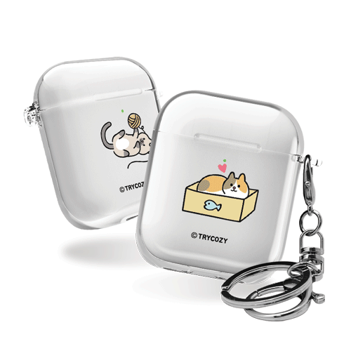 디자인 에어팟1,2세대 클리어케이스 냥이의하루