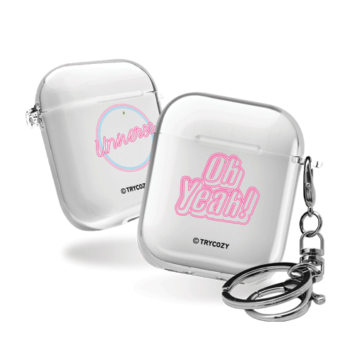 디자인 에어팟1,2세대 클리어케이스 네온타이포