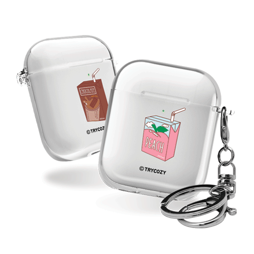 디자인 에어팟1,2세대 클리어케이스 밀크