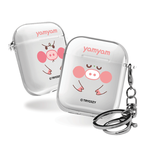 디자인 에어팟1,2세대 클리어케이스 아기돼지