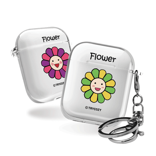 디자인 에어팟1,2세대 클리어케이스 안녕플라워