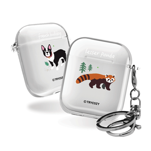 디자인 에어팟1,2세대 클리어케이스 애니멀월드