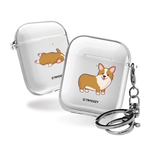 디자인 에어팟1,2세대 클리어케이스 웰시코기