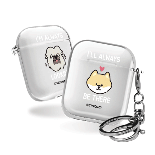 디자인 에어팟1,2세대 클리어케이스 위드펫