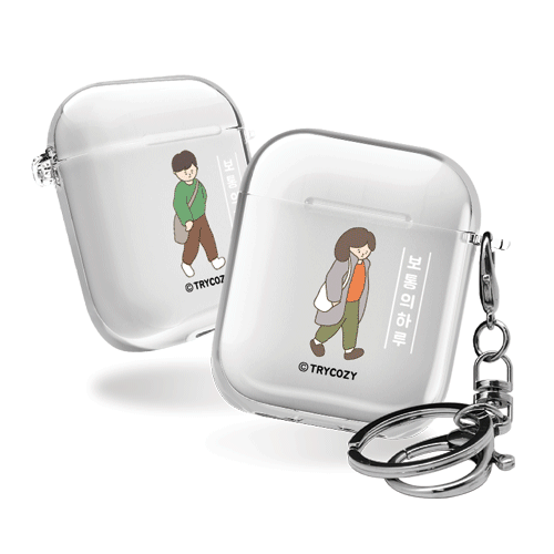 디자인 에어팟1,2세대 클리어케이스 일상남녀